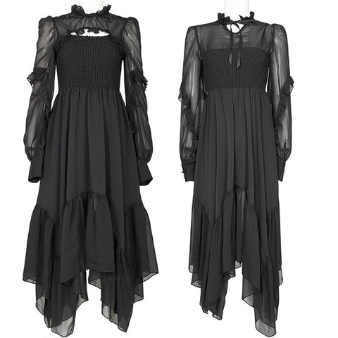 Bedrucktes langes Kleid aus Chiffon