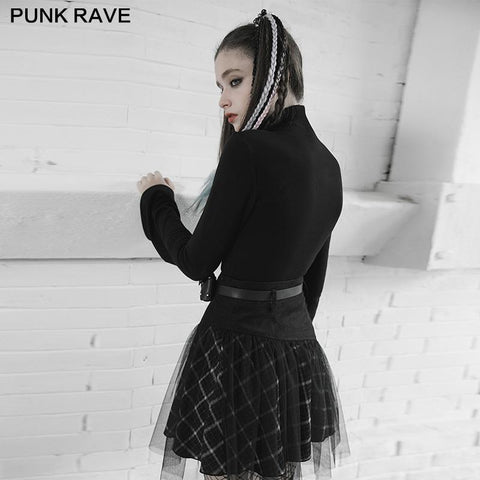 Trompetenärmel-T-Shirt mit Punkriemenkette