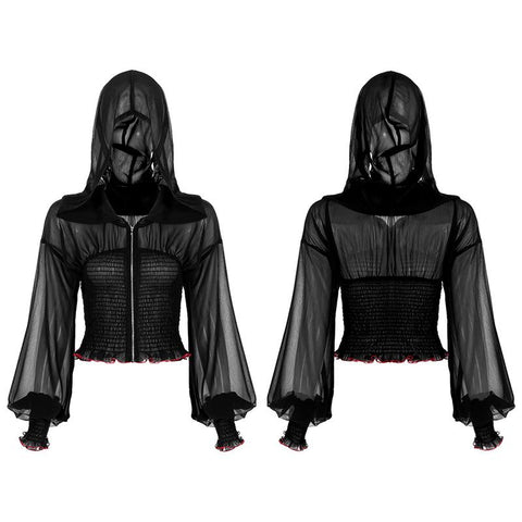 Kurze, sonnenbeständige Jacke mit enger Taille aus Chiffon