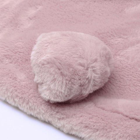 Niedliche Ohren Kordelzug Mütze Kurzmantel