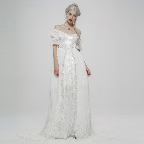 Schulterfreies Kleid mit schwarzen Federn