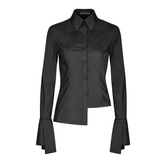 PUNK RAVE Alltag schwarze Modedesignerin Dame lässige Bluse