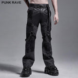 Gestreifte Hose mit PUNK-Print Lose gerade Hose