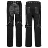 Gestreifte Hose mit PUNK-Print Lose gerade Hose