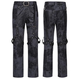 Gestreifte Hose mit PUNK-Print Lose gerade Hose
