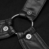 Gestreifte Hose mit PUNK-Print Lose gerade Hose