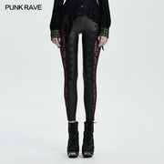 Gothic Leggings mit brennenden Blumen