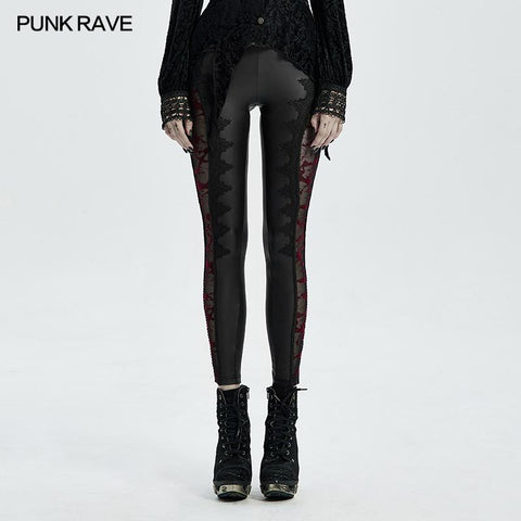 Gothic Leggings mit brennenden Blumen
