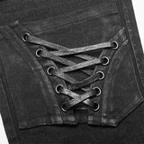 Punk-Kniehose aus dekonstruiertem, hohlem Denim