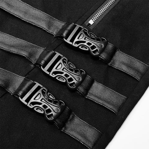 Lange Hose aus dunklem, elastischem Webstoff