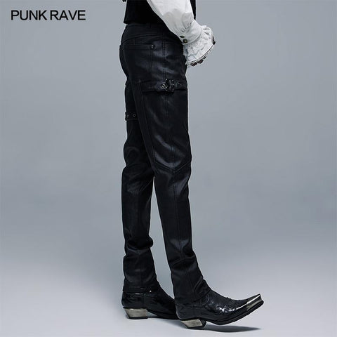 Gothic lange Hose aus elastischem Webstoff