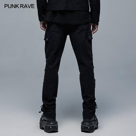 Gothic lange Hose aus elastischem Webstoff