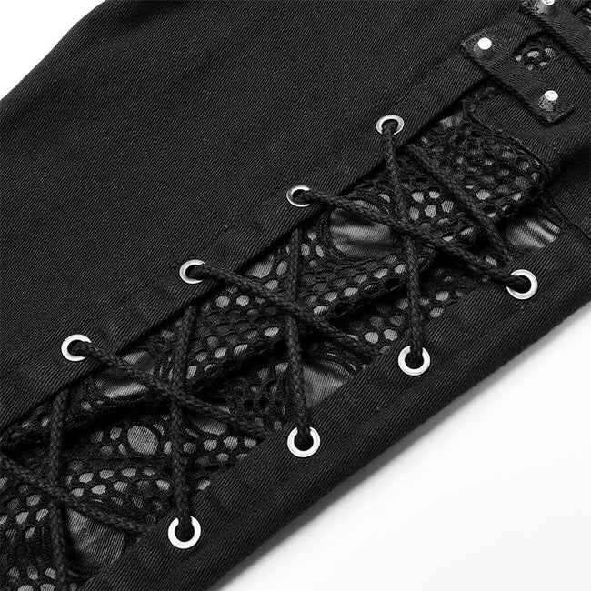 Gothic lange Hose aus elastischem Webstoff