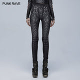Goth Skinny Leggings mit Skelettdruck