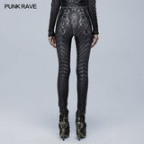 Goth Skinny Leggings mit Skelettdruck