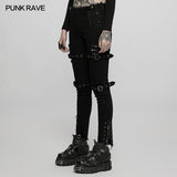 Punk-schöne, eng anliegende Hose mit niedriger Taille