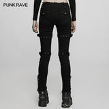 Punk-schöne, eng anliegende Hose mit niedriger Taille