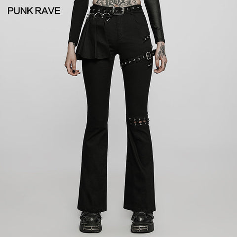 Punk-Schlaghose mit mittlerer niedriger Taille