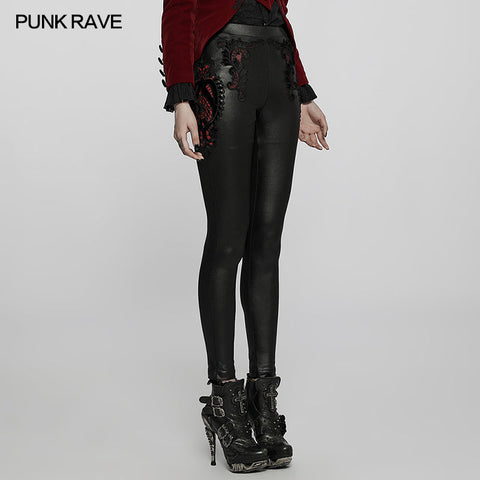 Gothic Leggings mit exquisiten Applikationen