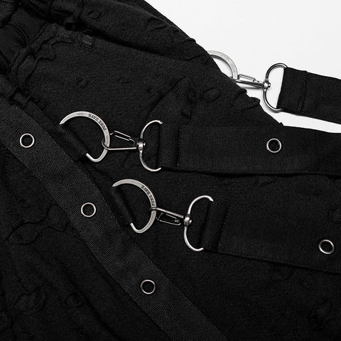 Dunkle Hose mit weitem Schritt