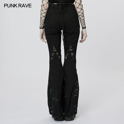 Goth-Spitze ausgestellte lange Hose