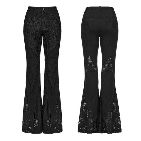 Goth-Spitze ausgestellte lange Hose