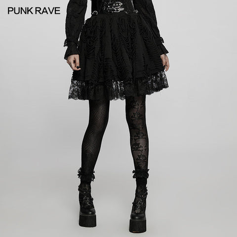 Lolita-Strickrock mit zerrissener Textur