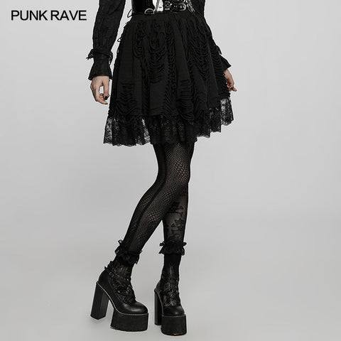 Lolita-Strickrock mit zerrissener Textur