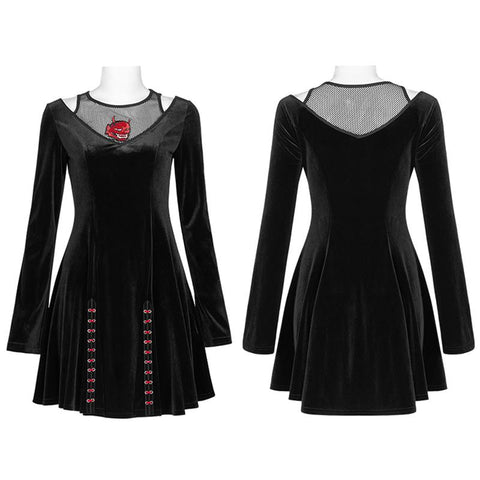 Dunkles Kleid mit Prajna-Stickerei