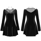 Dunkles Kleid mit Prajna-Stickerei