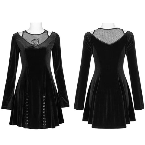 Dunkles Kleid mit Prajna-Stickerei