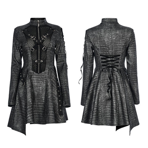 Kunstleder sexy langärmliges Kleid