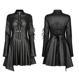 Kunstleder sexy langärmliges Kleid