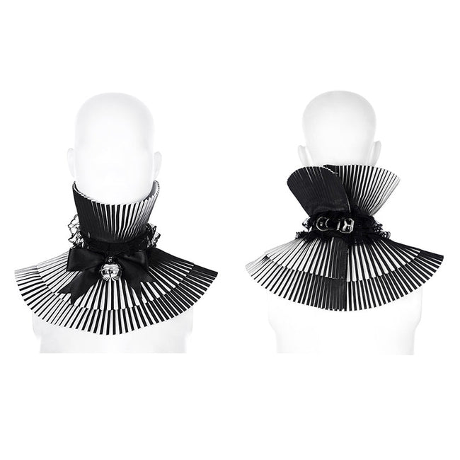 Gotischer schwarz-weißer 3D-Bogenkragen