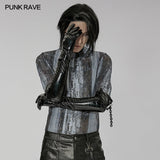 Punk-Lacklederhandschuhe