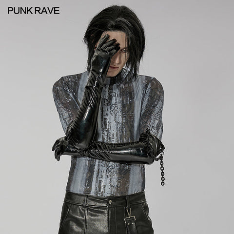 Punk-Lacklederhandschuhe