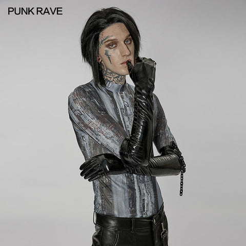 Punk-Lacklederhandschuhe