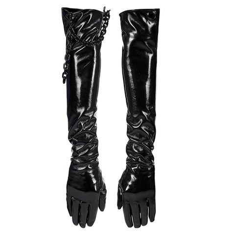 Punk-Lacklederhandschuhe