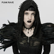 Gothic Feder-Accessoire für die Schulter