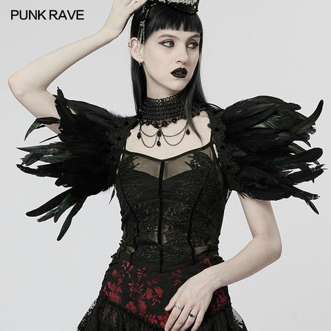 Gothic Feder-Accessoire für die Schulter