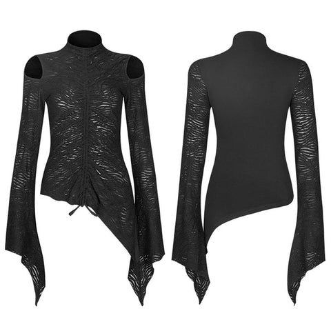 Gothic T-Shirt mit Kordelzug