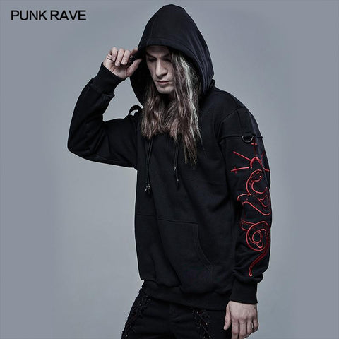 Punk Daily Sun-Moon-Star Pullover mit Schlangenstickerei