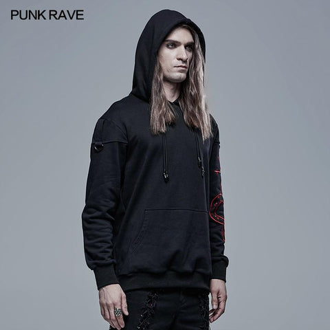 Punk Daily Sun-Moon-Star Pullover mit Schlangenstickerei