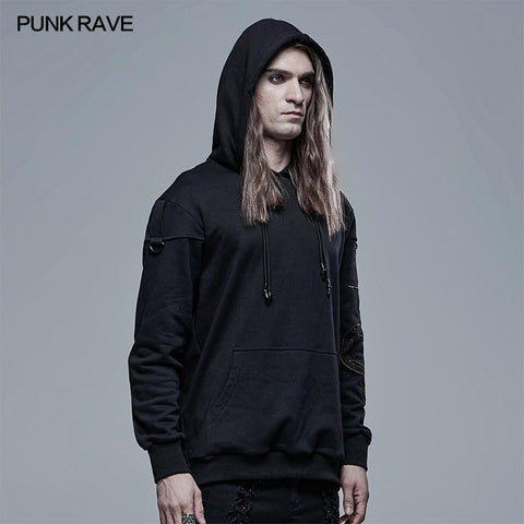 Punk Daily Sun-Moon-Star Pullover mit Schlangenstickerei