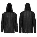 Goth-Hoodie aus lockerem Strick