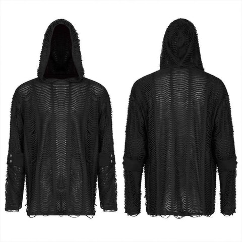 Goth-Hoodie aus lockerem Strick