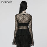 Gothic T-Shirt aus leichter Spitze