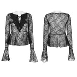 Gothic T-Shirt aus leichter Spitze
