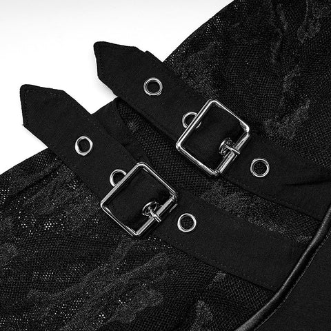 Punk-Strick-T-Shirt mit Stehkragen