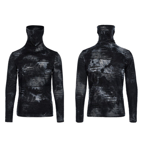 Goth einteiliges maskiertes Langarm-T-Shirt